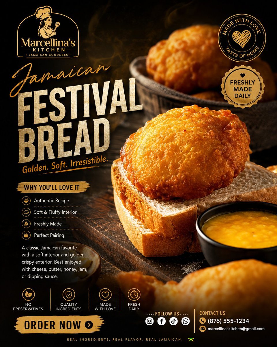 Luxury Jamaican Festival Bread Poster