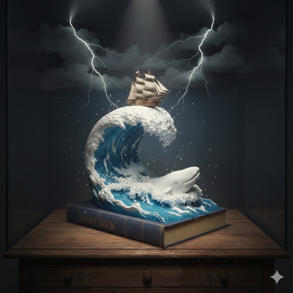 Moby Dick Book Diorama Prompt