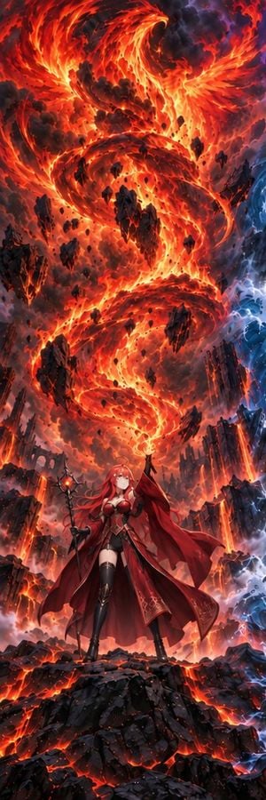 Fire Demon Queen Vertical Fantasy Art