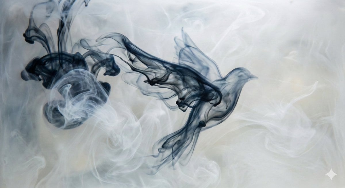 Abstract Subject Emerging from Ink and Water