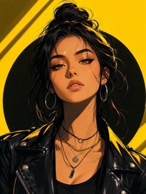 Modern Japanese Digital Art Portrait