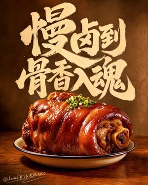 Gourmet Braised Pork Advertising Poster