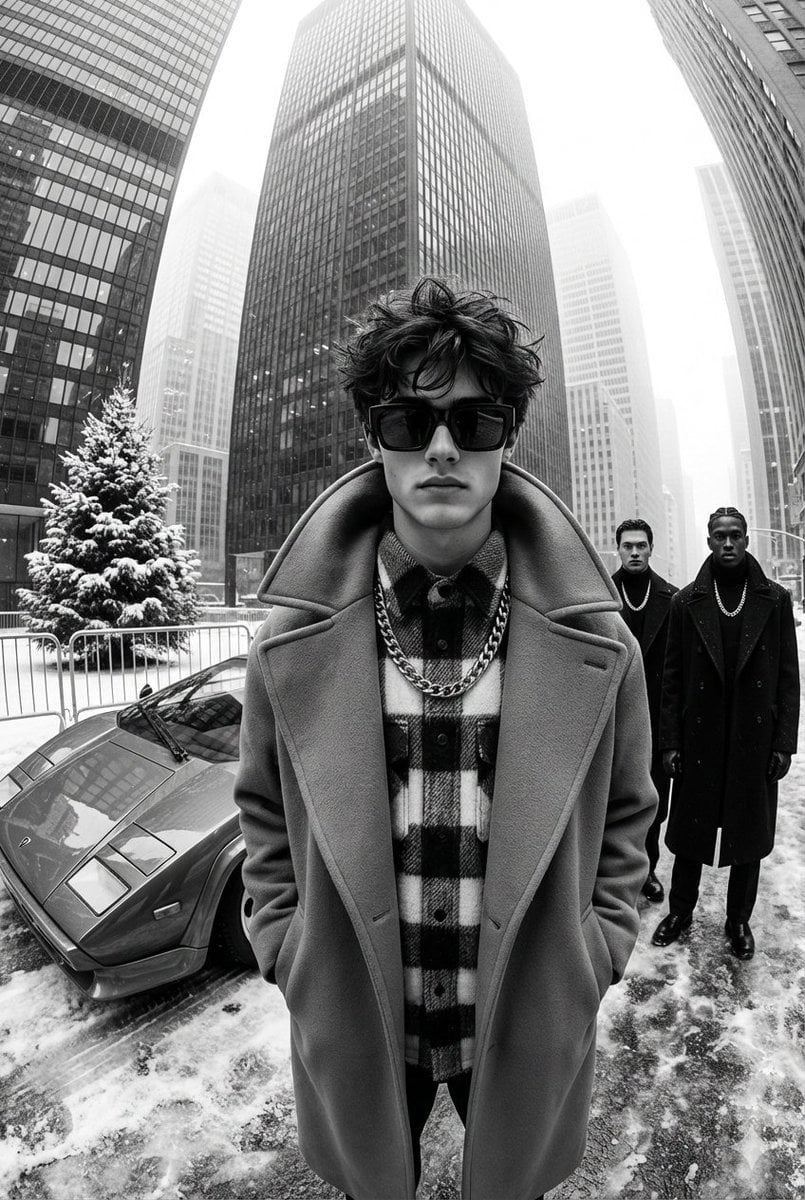 High-Contrast Black and White Street Fashion Editorial