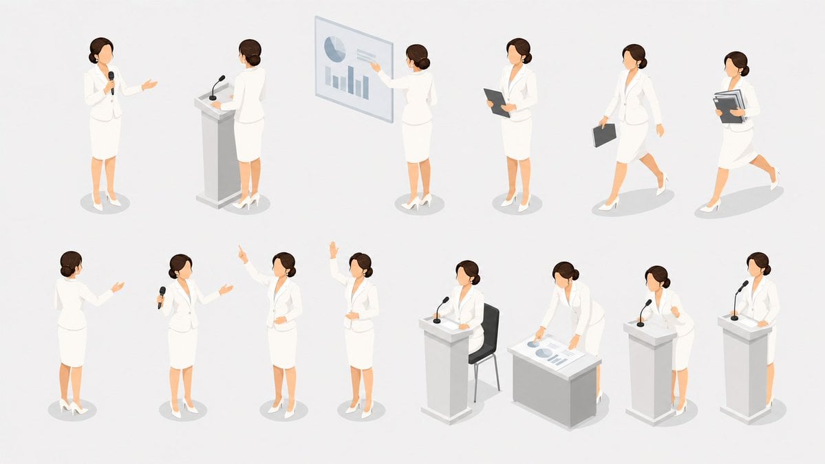 Isometric Presenter Pose Sheet