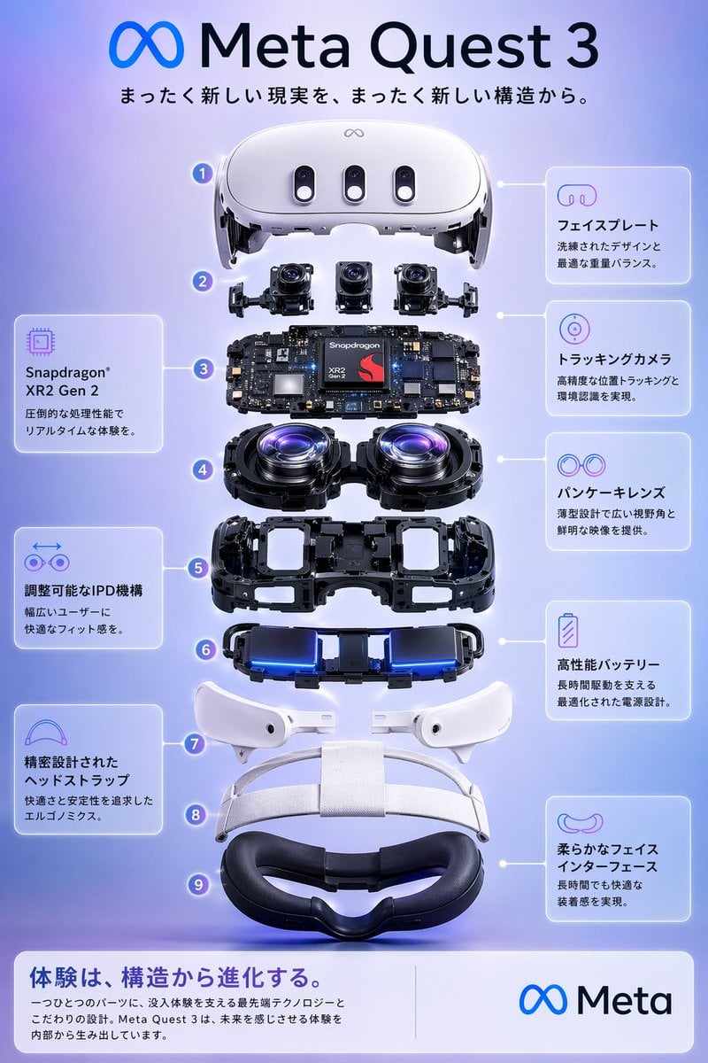 Meta Quest 3 Exploded View Poster
