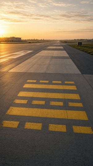 Golden Hour Empty Airport Runway