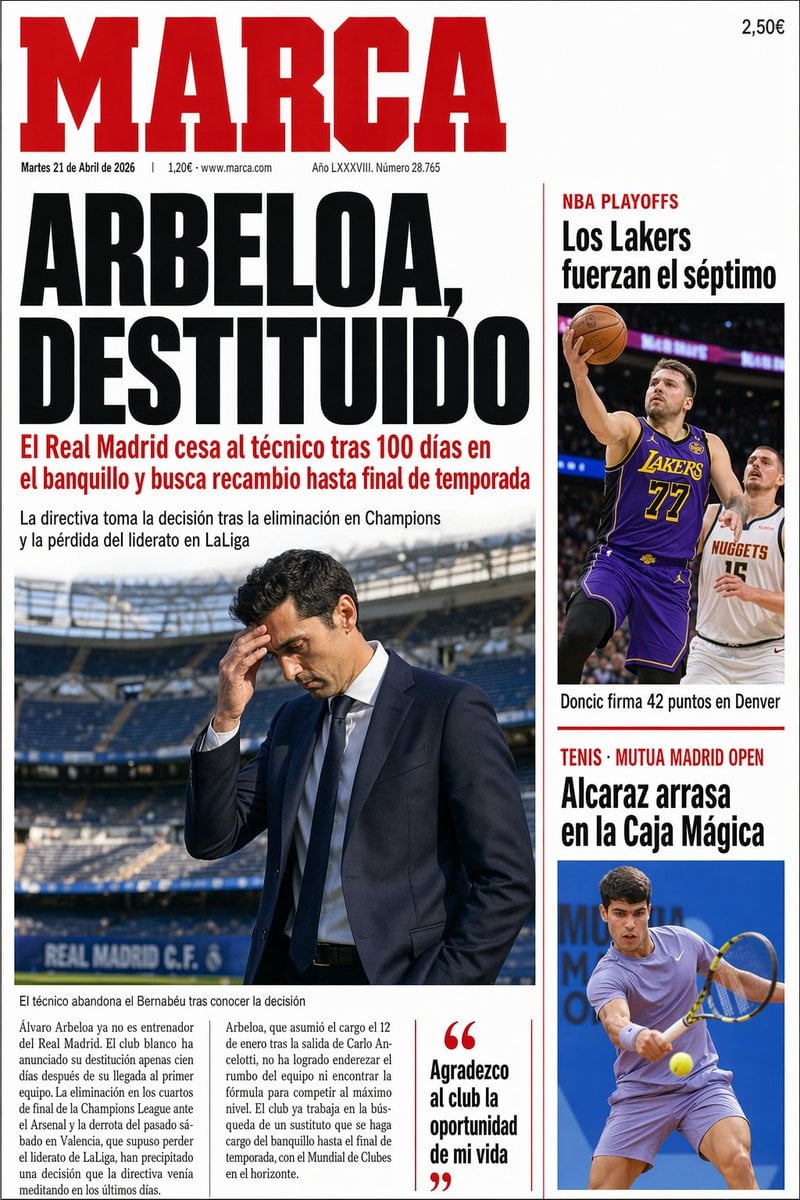 Spanish Sports Newspaper Front Page