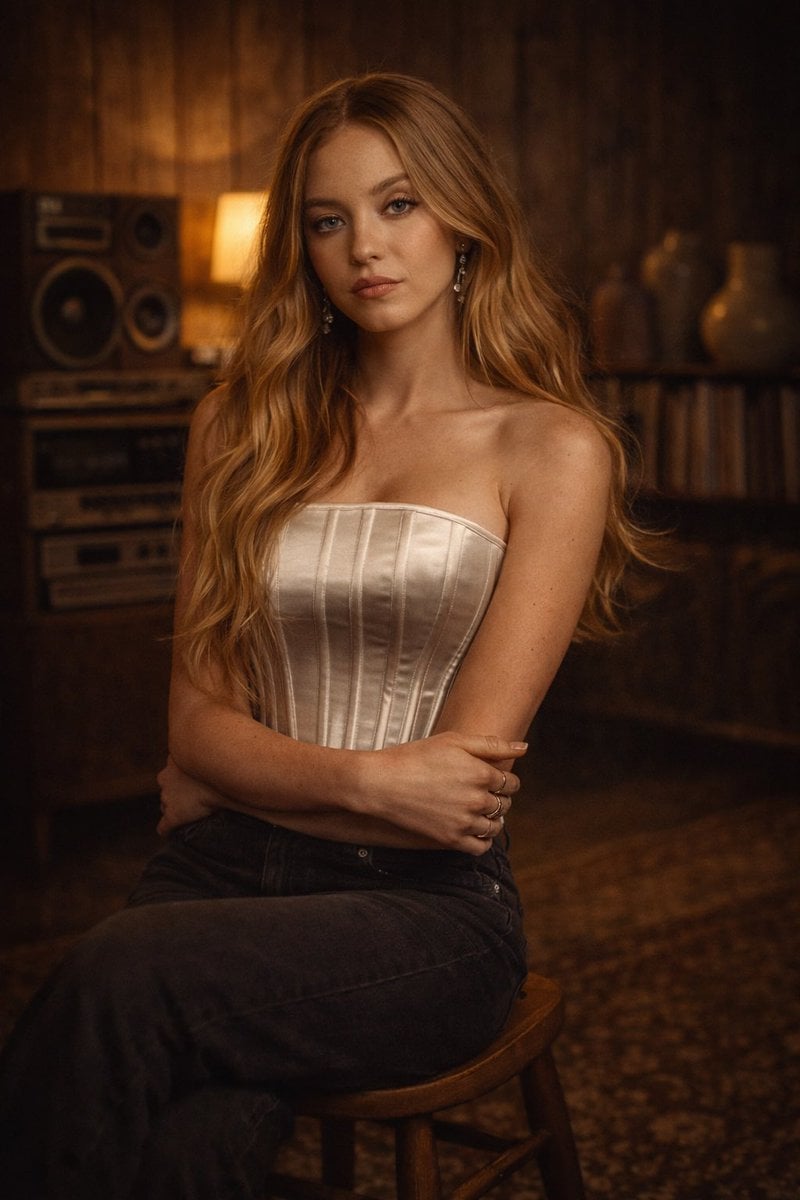 Cinematic Vintage Indoor Portrait from Photo Reference
