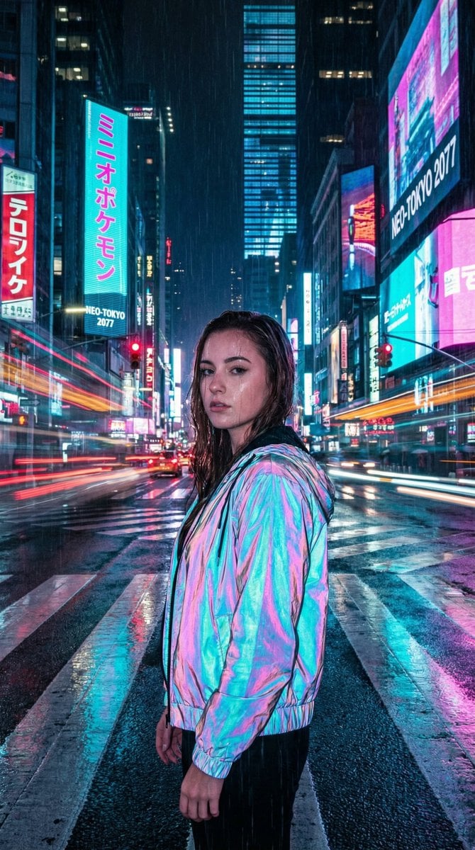 Cyberpunk City Night Scene