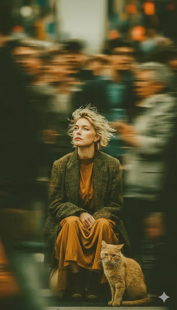 Long-Exposure Cinematic Street Photography Portrait