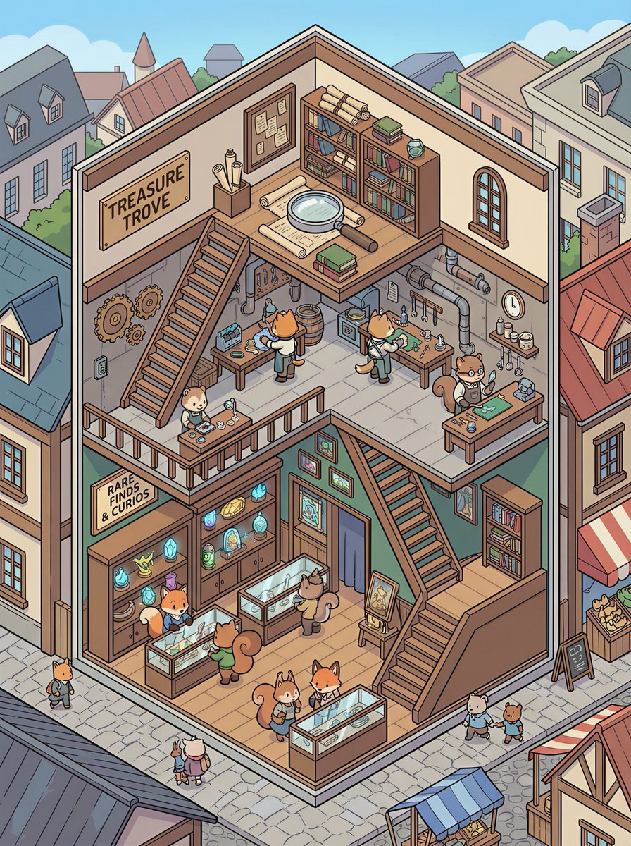 Isometric 2.5D Architectural Slice Illustration of an Animal Community