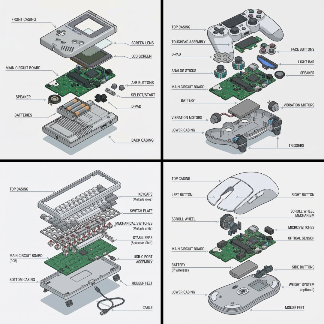Technical exploded view diagram of a device
