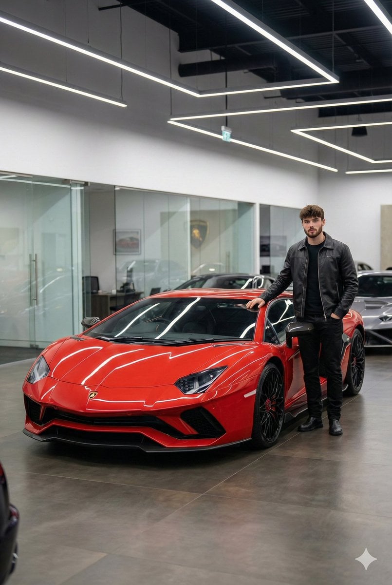 Luxury Car Showroom Portrait