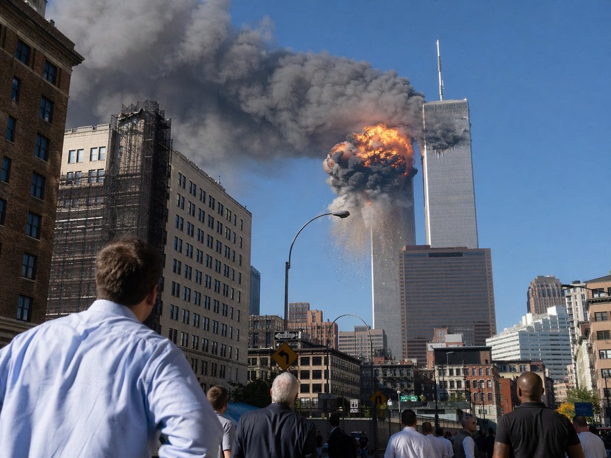 9/11 Twin Towers Street Photo