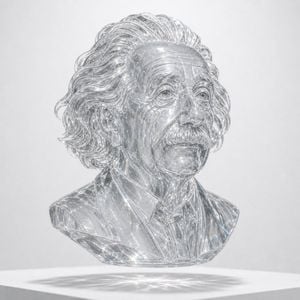 Crystal Glass Sculptural Bust Render