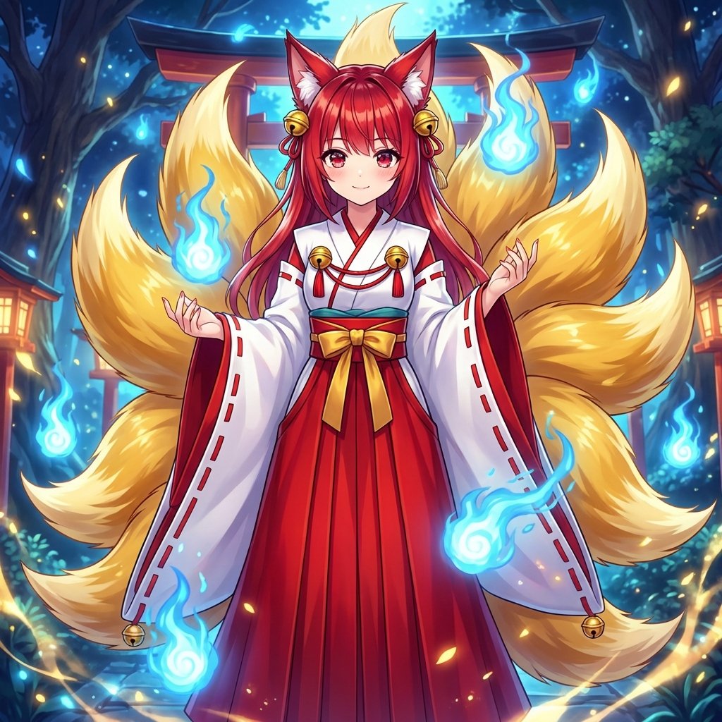 Transforming into a Nine-Tailed Fox (Kitsune)