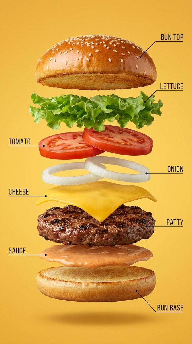 Vertical Exploded Food Infographic