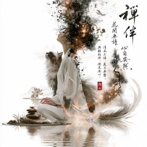 Zen Ink Wash Sumi-e Artwork