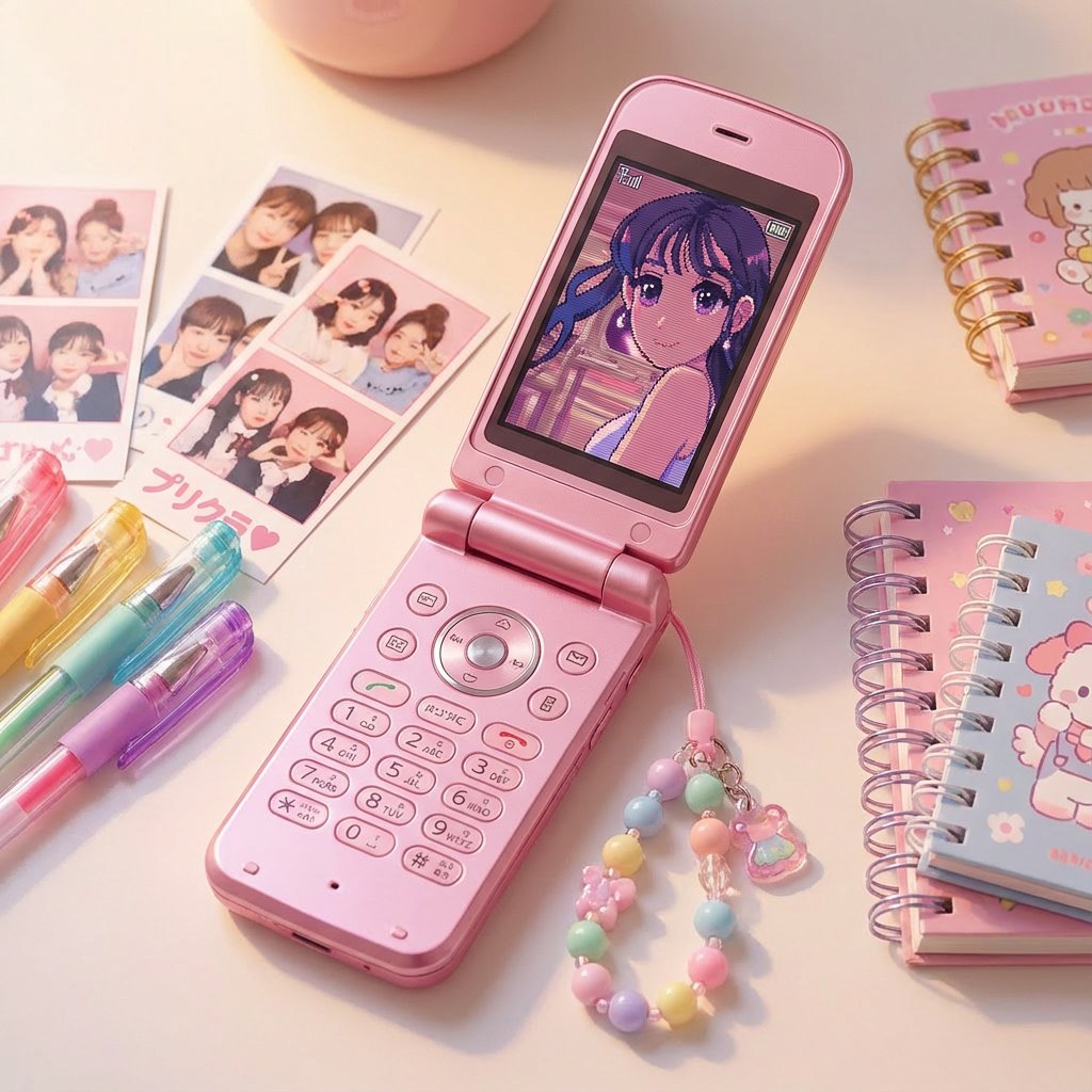 Nostalgic Japanese Flip Phone (Garakei) Display Generator