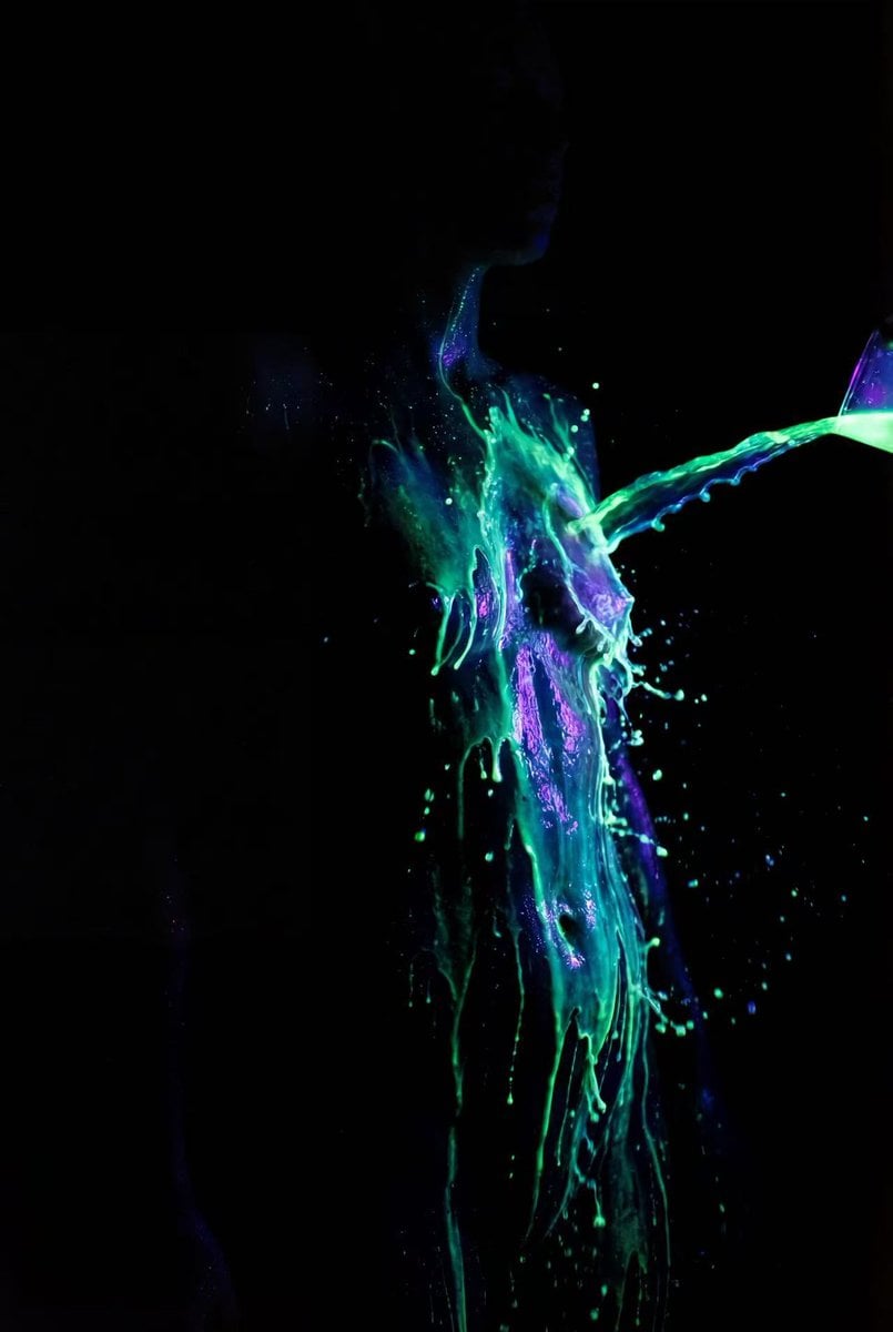 Fluorescent Paint on Silhouette Prompt