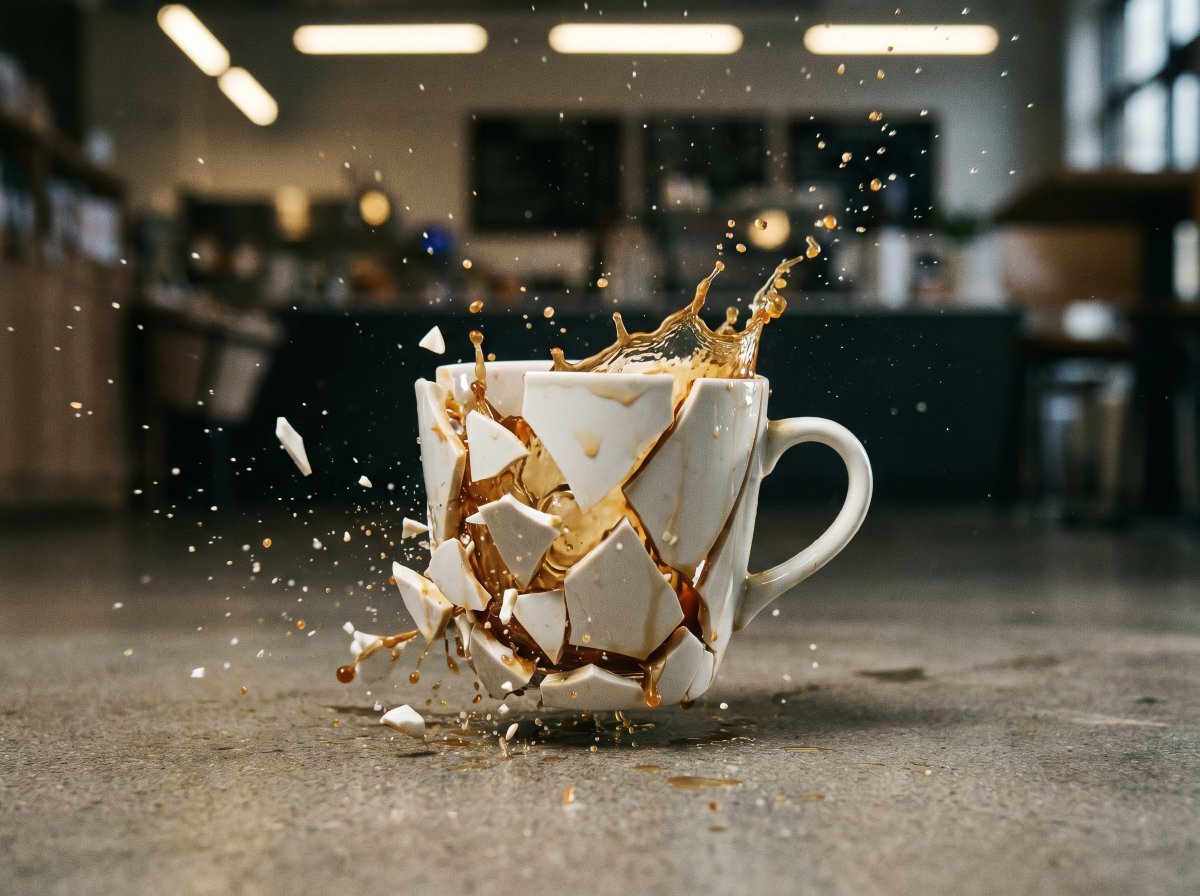 High-Speed Shattering Coffee Mug