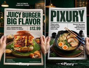 Newspaper Layout Food Poster Template