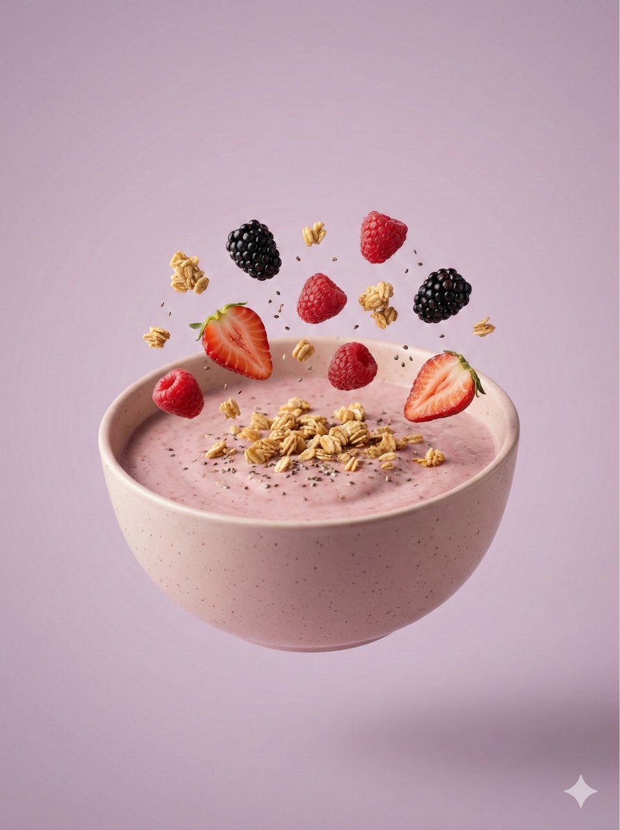Hyper-Realistic Floating Smoothie Bowl