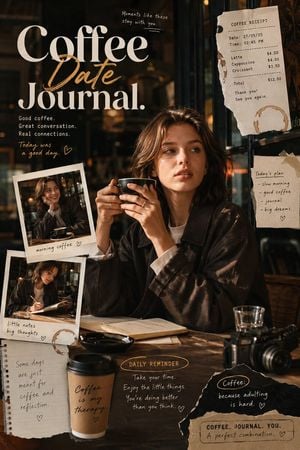 Coffee Date Journal Editorial Poster