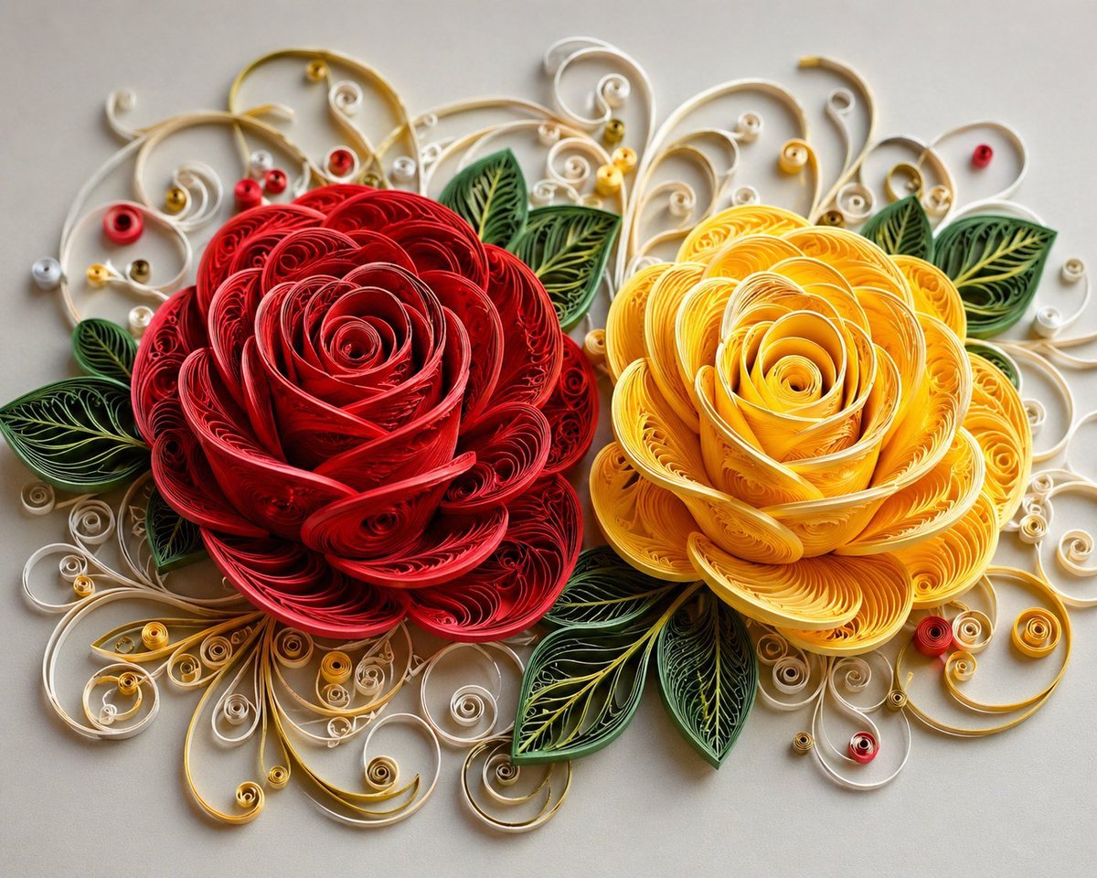 3D Paper Quilling Floral Art