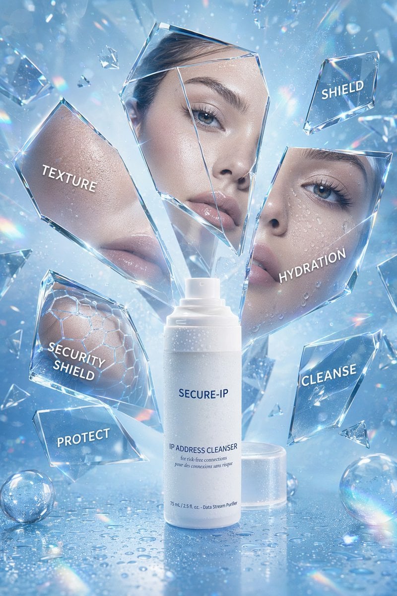 Futuristic Cyber Skincare Product Ad