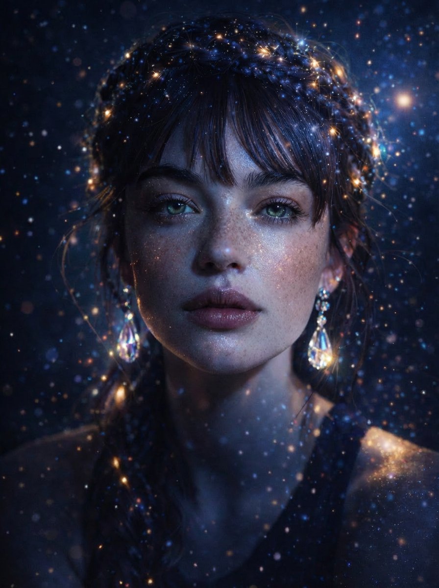 Magical Cinematic Portrait with Bioluminescent Light