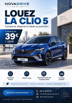 French Clio 5 Rental Flyer