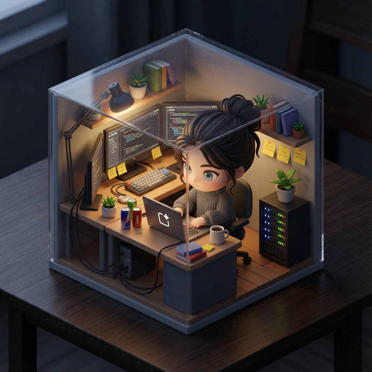 Cute Chibi Diorama Lamp Generator