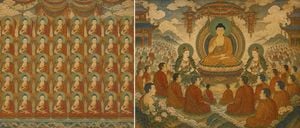 Buddhist Mural Composition Diptych