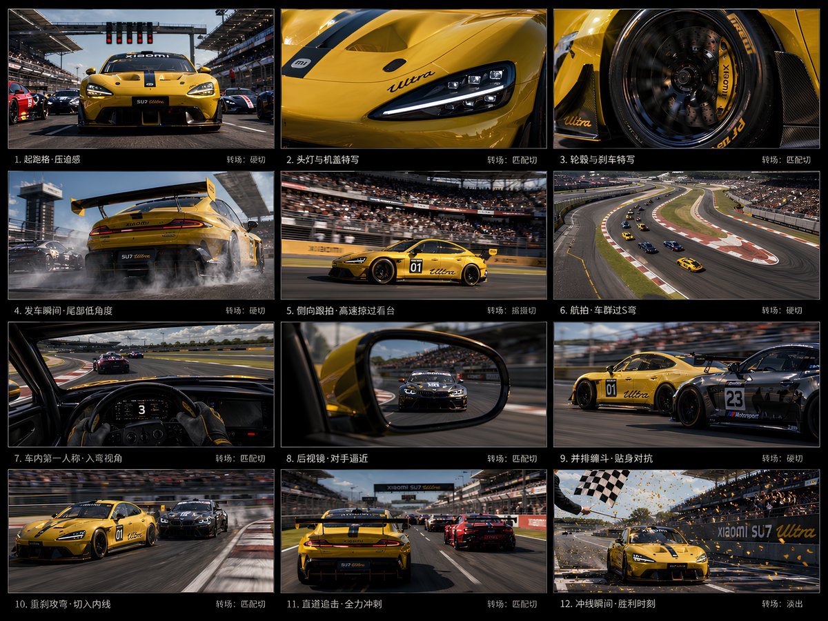 Panel Racing Storyboard Sheet