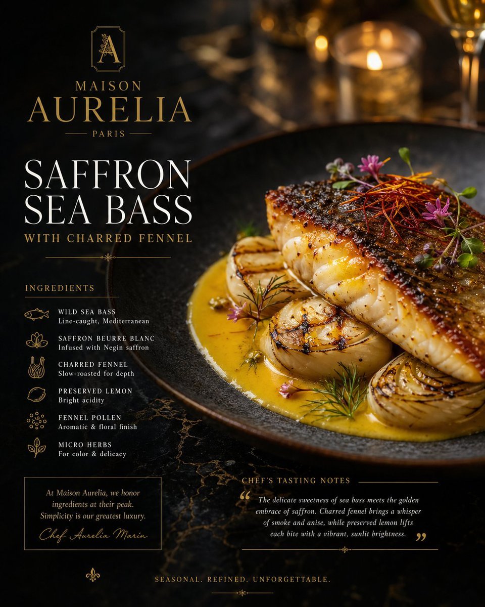 Luxury Culinary Menu Poster