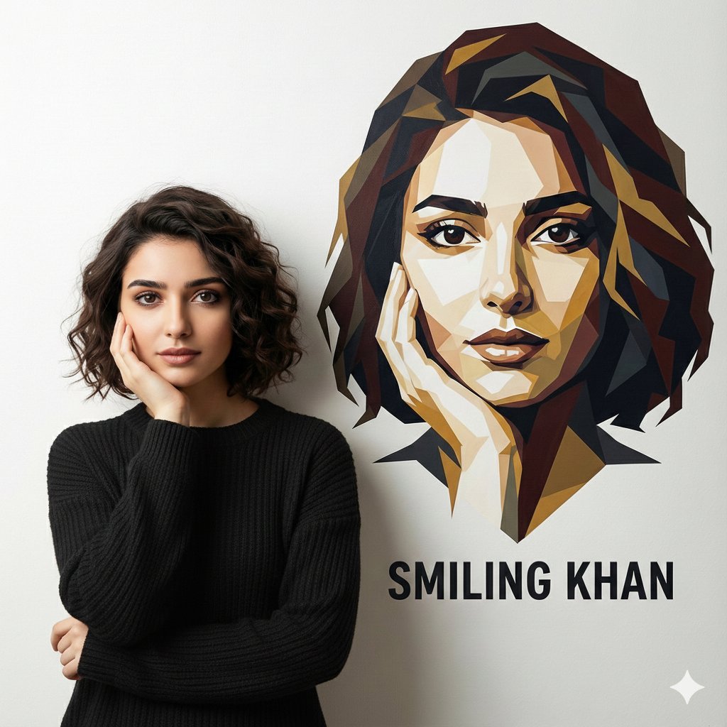 Editorial Portrait Holding Poster of Self