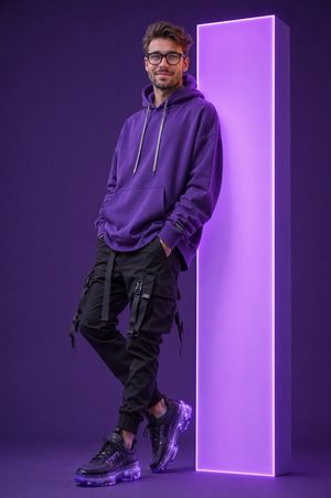 Neon Monolith Streetwear Portrait