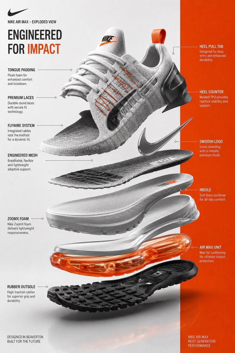 Exploded View Sneaker Infographic