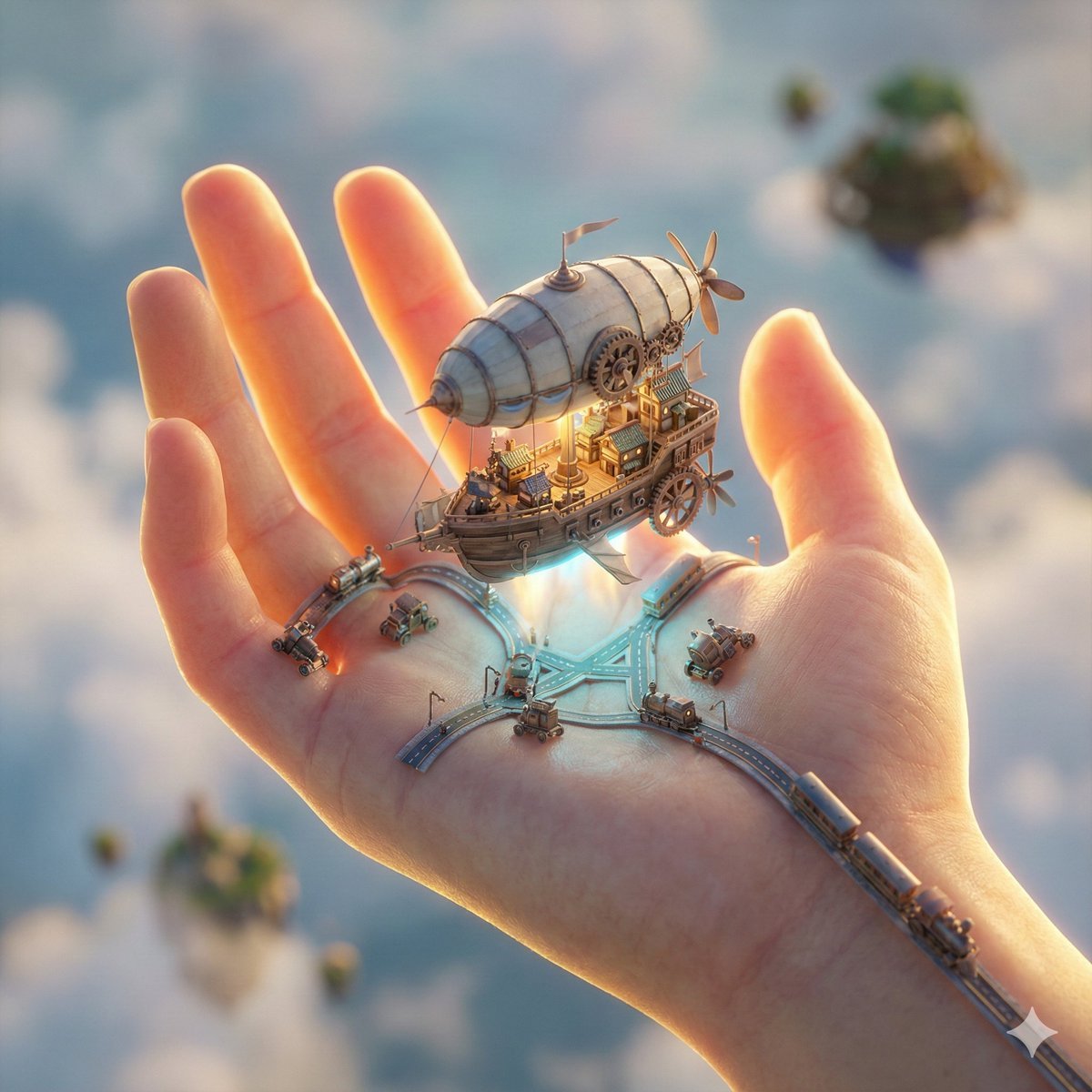 City in Hand Micro-World Prompt