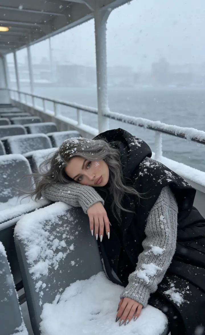 Serene Winter Ferry Portrait