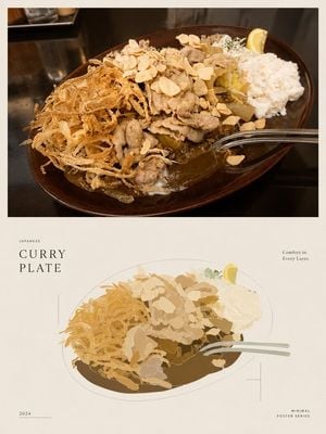 Minimal Japanese Curry Plate Poster