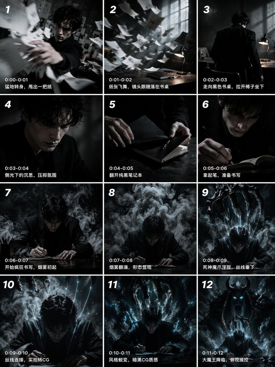 Panel Cinematic Storyboard Grid