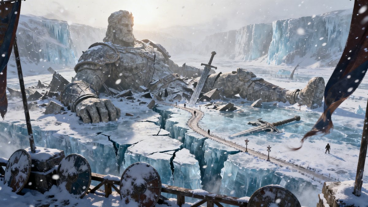 Frozen Valley of Fallen Titans Concept Art