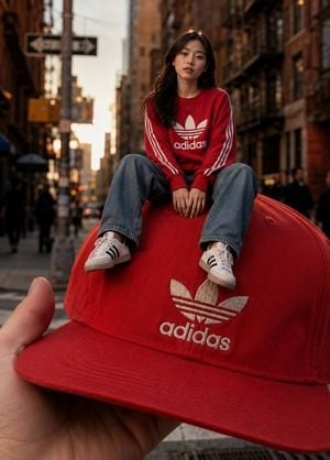 Giant Fashion Cap Forced Perspective