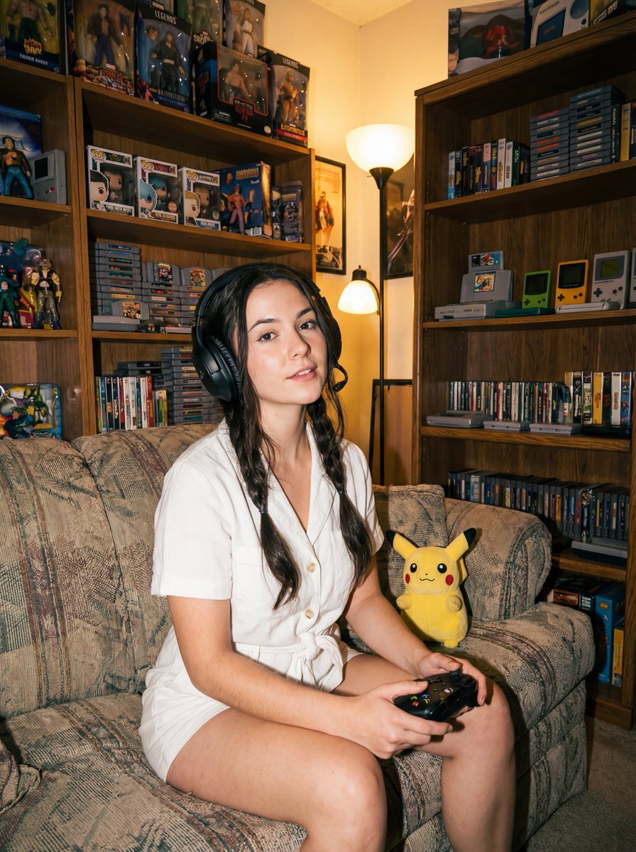 Direct flash gamer girl Nano Banana Pro JSON tag prompt
