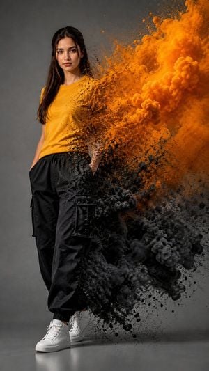 Fashion Portrait With Powder Disintegration