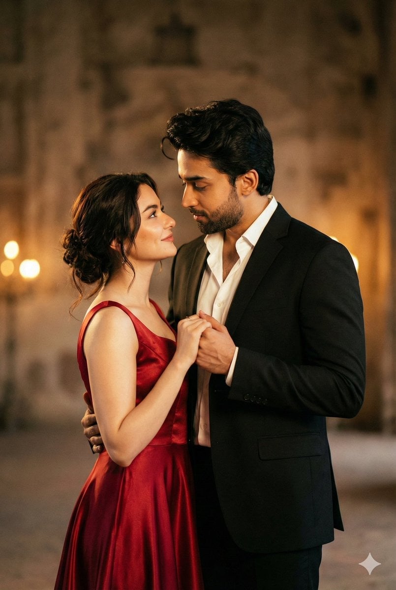 Cinematic Portrait of Couple in Intimate Embrace