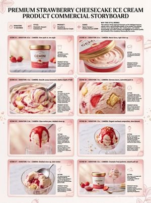 Strawberry Cheesecake Ice Cream Storyboard