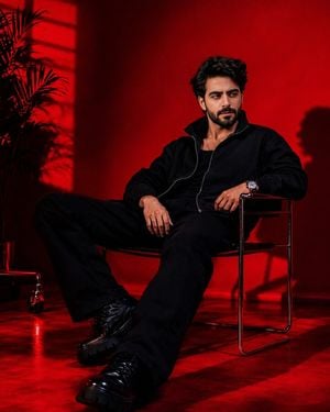 Dramatic Red Studio Portrait
